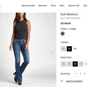 Womens Silver Suki Low Rise Bootcut Jeans